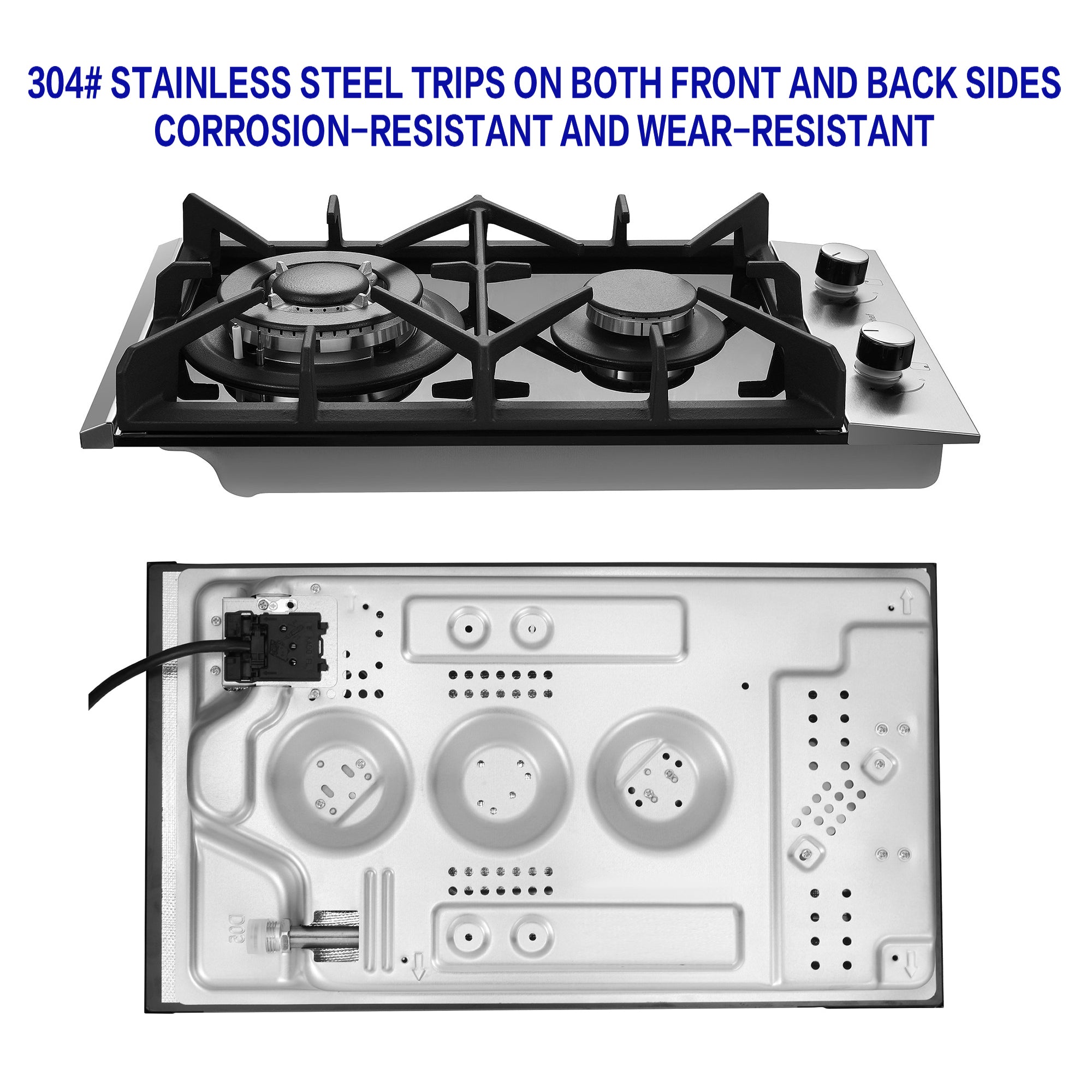 GC001-122G - 12 inch - 2 Burner Built-in Propane Gas Cooktop