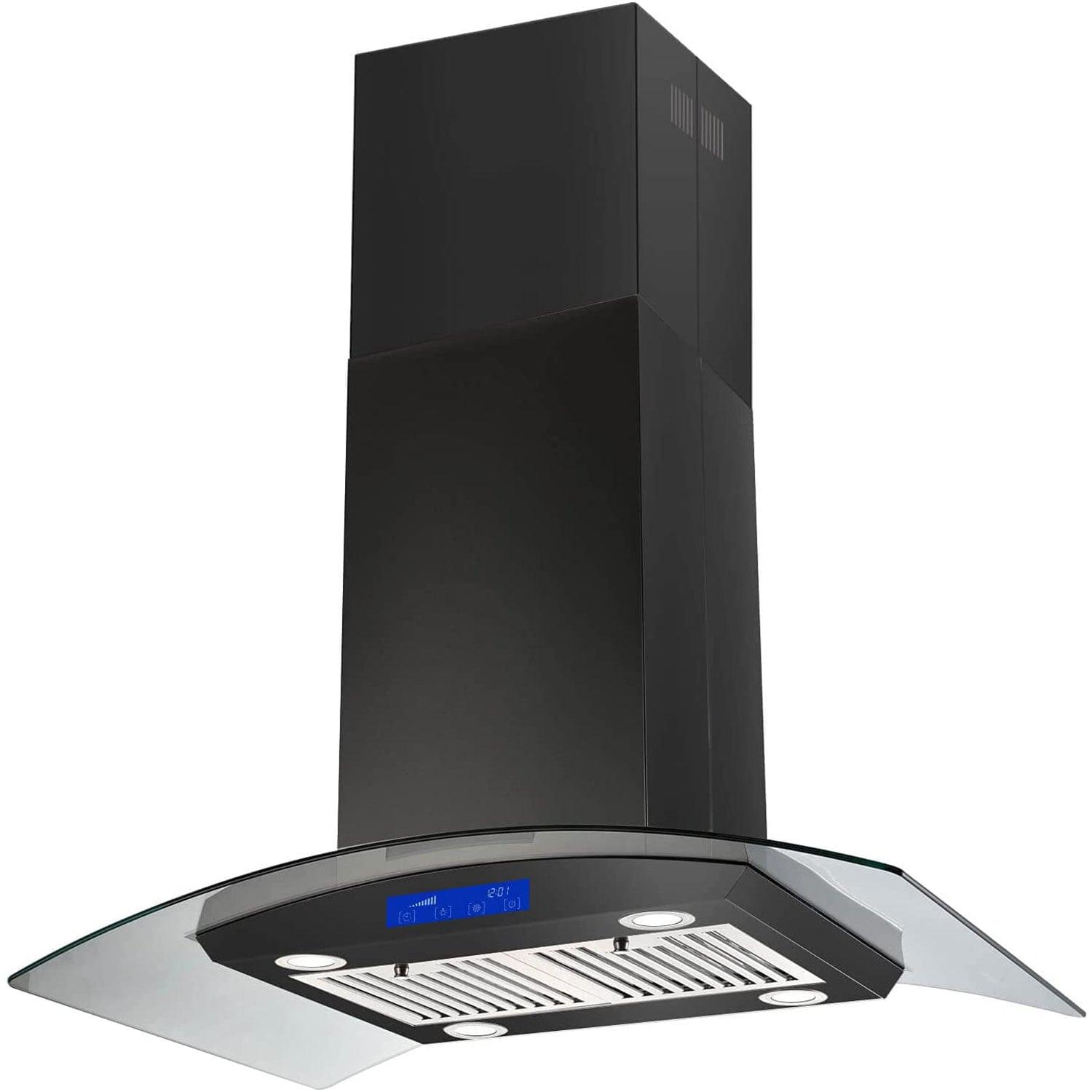 BlueStar SC036MLPLT 36 Inch Wall Mount Range Hood with 3-Speed Boost, 600  CFM Blower, Push-Button Controls, Dimmable LED Lighting, Stainless Steel  Baffle Filters, Multi-Stage Grease Capture System, and 1000+ Color Options:  Brushed