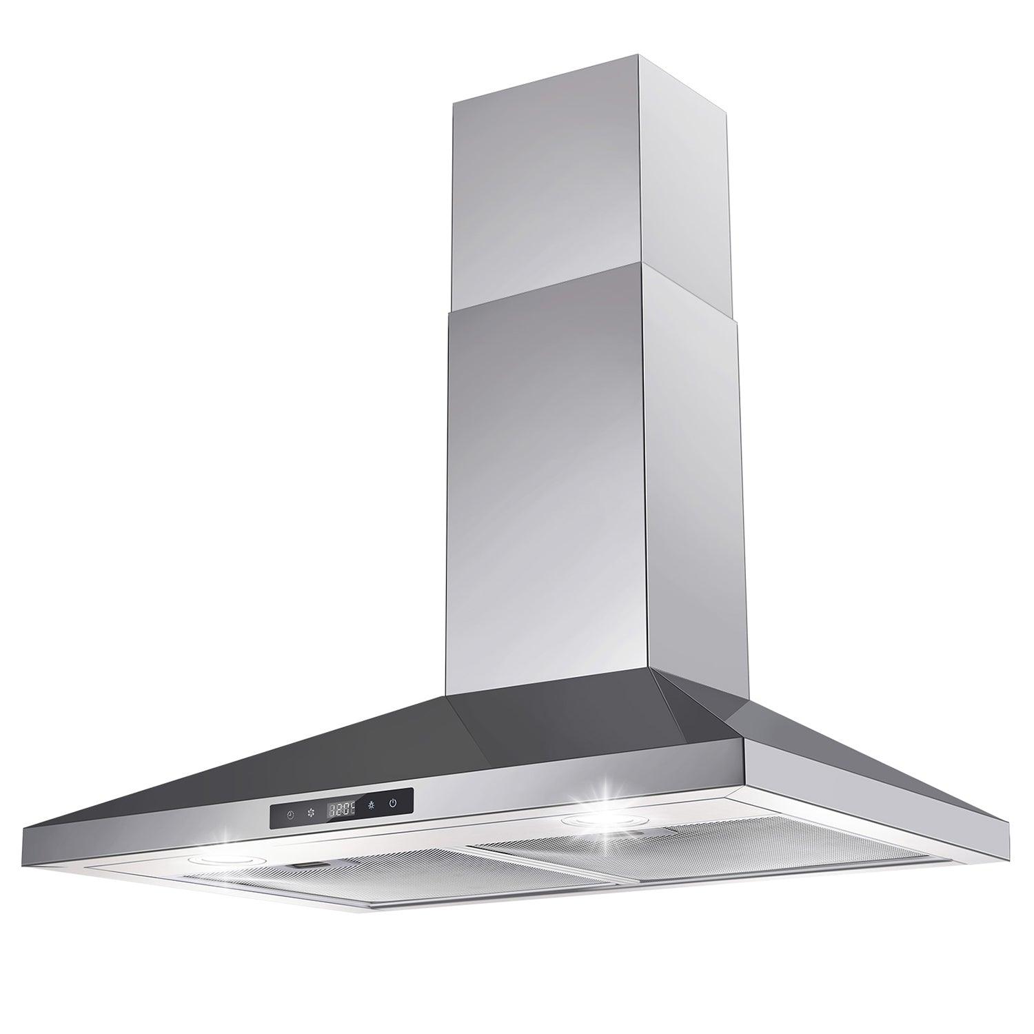 Tieasy Range Hood 30 inch 230 CFM Under Cabinet, Ducted/Ductless Black+Grease Filter(Ductless)