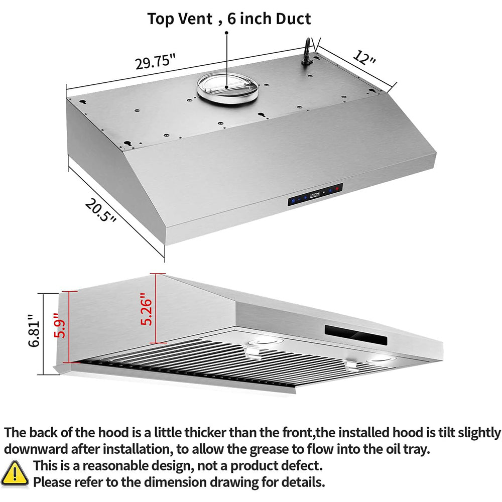 US0775BTR- 30 inch 600 CFM Touch/Remote Control